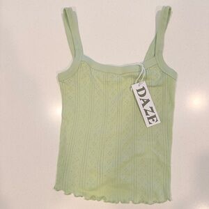 DAZE Light Green Knit Tank Top